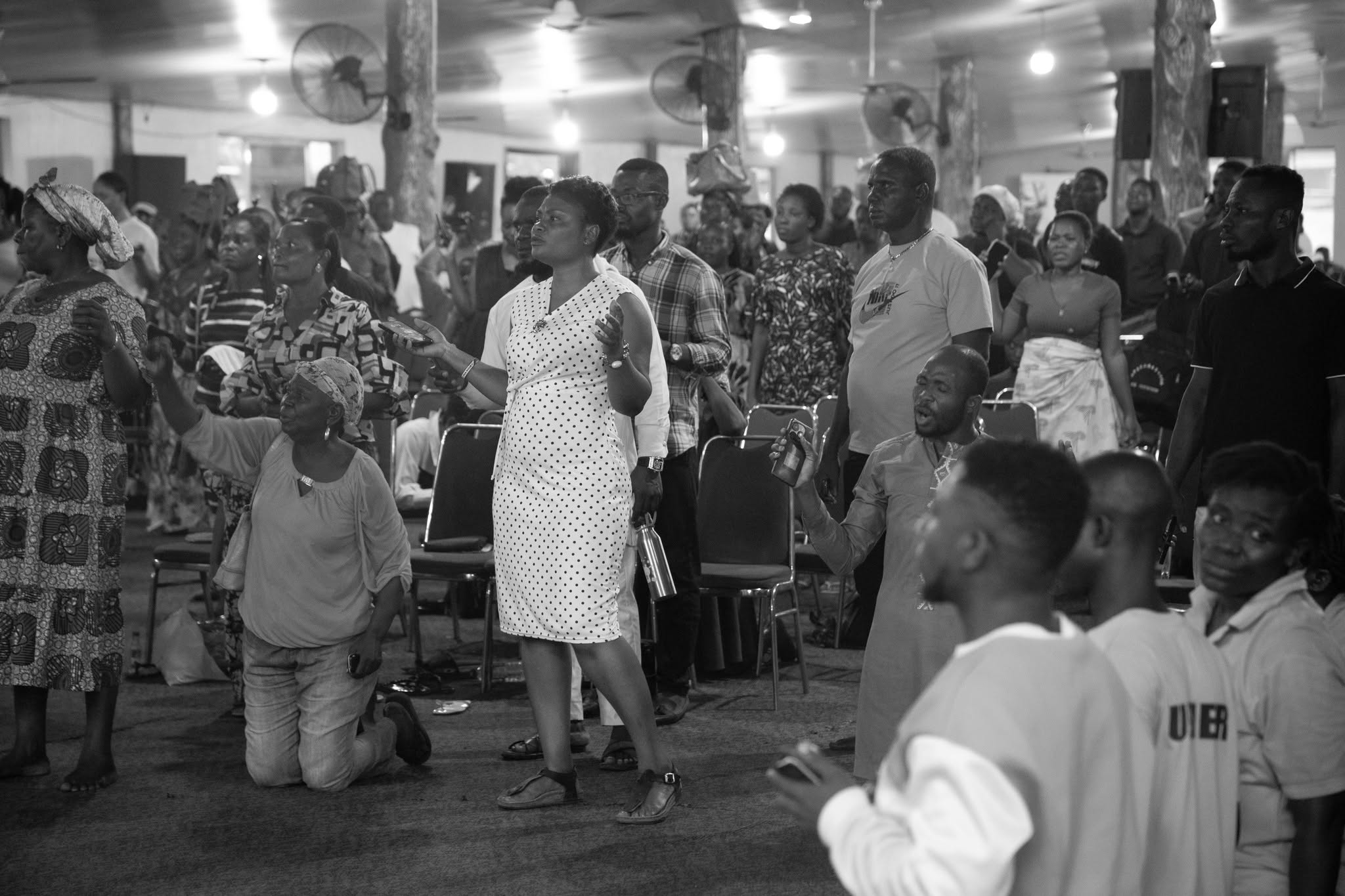 Congregation in a beautifully lit church